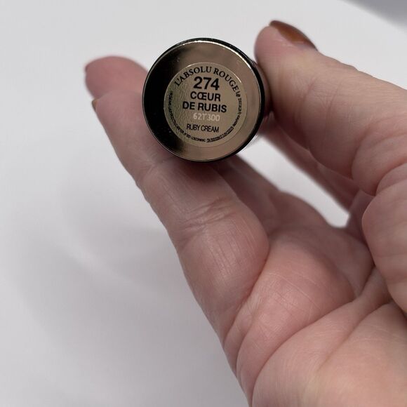 LANCOME L'Absolu Rouge Ruby Cream Lipstick 274 COEUR DE RUBIS (Satin Tawny Nude) - Picture 6 of 10